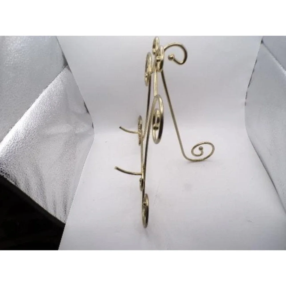 Gold‎ Metal Scroll Easel Display Stand Tabletop Decorative Art Plate Holder